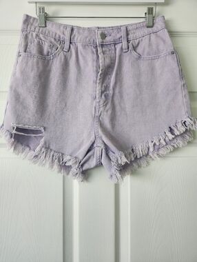 Wild Fable Lavender Frayed Hem Denim Shorts - 10